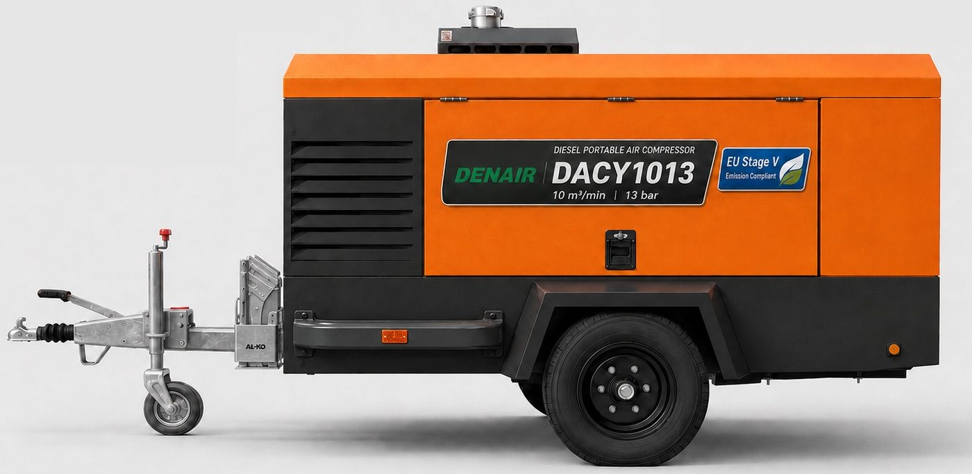 DACY1013 — dieseldreven portabel skruekompressor, EU Stage V